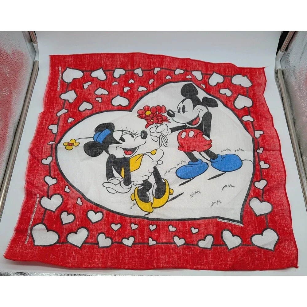 4 Disney J.A. Woronowicz Mickey Minnie Goofy Donald Pluto Bandanas Handkerchief